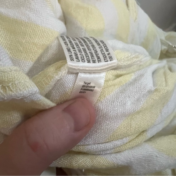 Stoney Clover Lane x Target Butter Yellow Striped Linen Jumpsuit Size Small - Picture 12 of 12